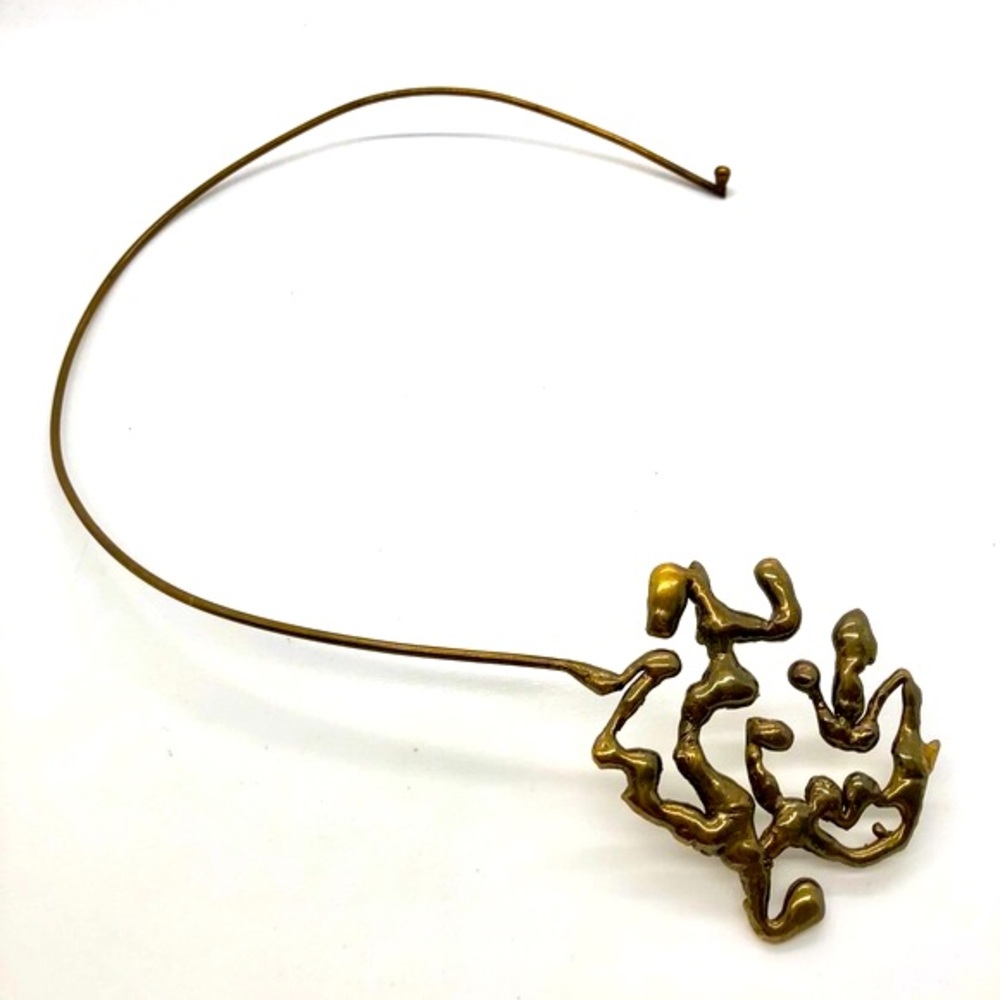Vintage Brutalist Free form Statement necklace - Picture 6 of 14